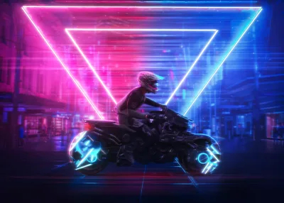 Neon Rider in the Electric City - free gaming wallpaper 4200×3000