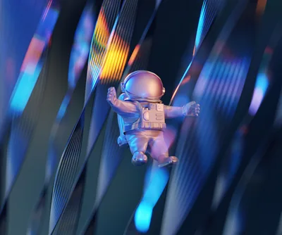 Cosmic Explorer in Neon Dreams - free sci-fi wallpaper 3840×3206