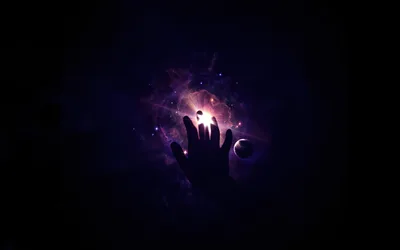 Cosmic Touch: Hand Reaching Through the Nebula - free fantasy wallpaper 3840×2400