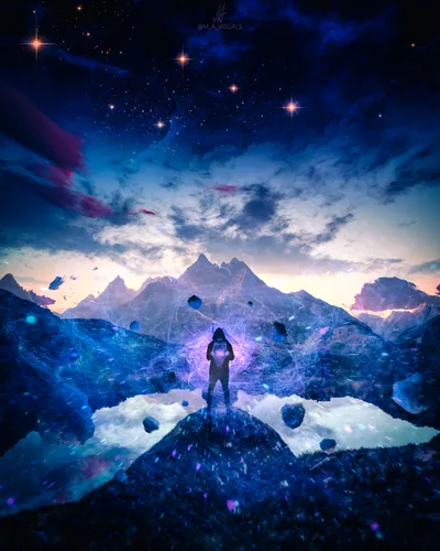 Celestial Power: Man of Infinite Energy - free fantasy wallpaper 3840×4800