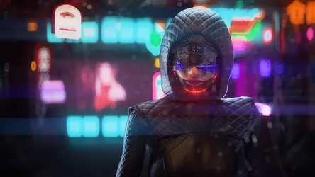 Neon Dreams: Cyber Girl in the Futuristic Night - free sci-fi wallpaper 3840×2160