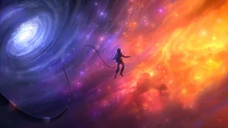 Breaking Free Across the Cosmic Spiral - free space wallpaper 3840×2160