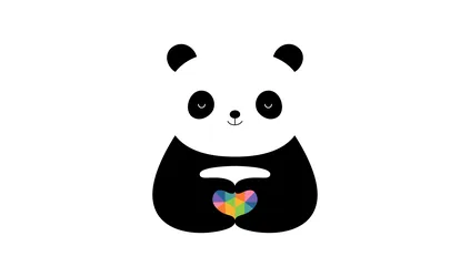 Cute Panda Holding Love in Heart - free cartoons & comics wallpaper 4000×2366