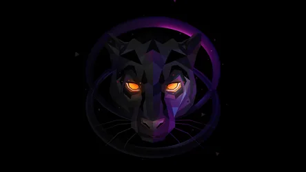 Dark Panther: Glowing Eyes in the Abyss - free cyberpunk wallpaper 3840×2160
