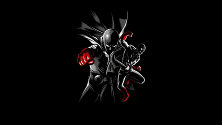 Saitama's Unstoppable Power - AMOLED 5K - free dark wallpaper 5120×2880