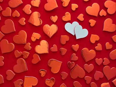 Red Hearts Valentine's Day Pattern on Aesthetic Background - free kids & cute wallpaper 5184×3888