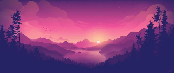 Pink Horizon: Lakeside Sunset Dreams - free nature wallpaper 7680×3215