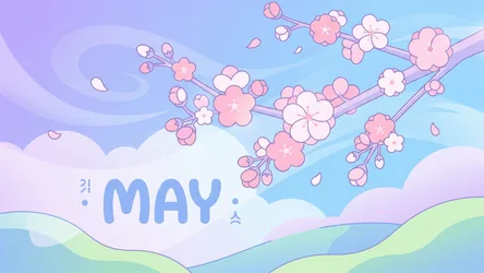 May's Cherry Blossom Dreams in Pastel Spring - free fantasy wallpaper 5120×2880