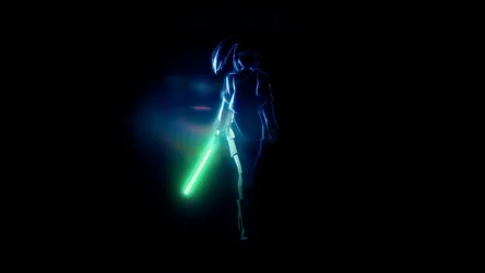 Ninth Jedi's Green Blade - Star Wars Visions - free dark wallpaper 7680×4320