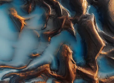 Volcanic Braids: Iceland's Aerial Tapestry - free nature wallpaper 4000×2921