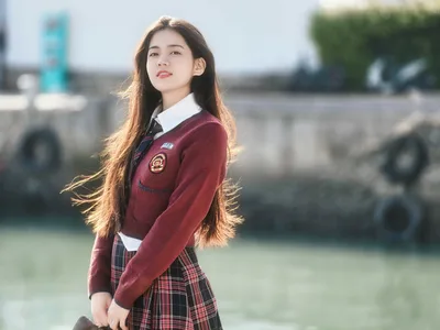 Car: Brown-Haired Muse in a School Uniform - free people & portraits wallpaper 4096×3072