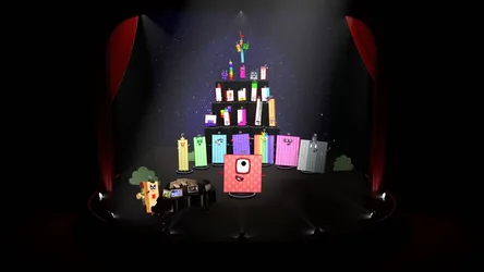 Numberblocks' Grand Stage Performance - free dark wallpaper 1920×1080