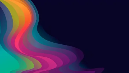 Rainbow Waves on Midnight Canvas - free space wallpaper 7680×4320