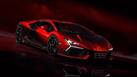 Red Sports Car Under Starlit Night Sky - free cars & vehicles wallpaper 7680×4320