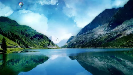 Alpine Lake Mirror: Mountain Serenity - free animals wallpaper 1920×1080