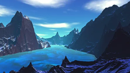 Alpine Majesty: Crystalline Lake Among Towering Peaks - free gaming wallpaper 7680×4320