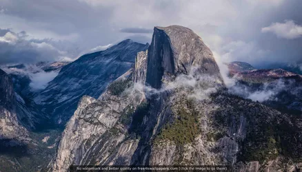 Misty Mountain Peaks Among Clouds - free landscapes wallpaper 9536×5449