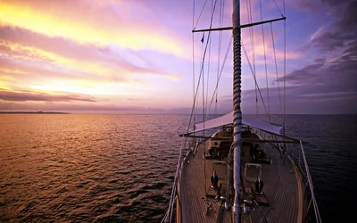 Sailing Into Purple Twilight - free wallpaper 2880×1800