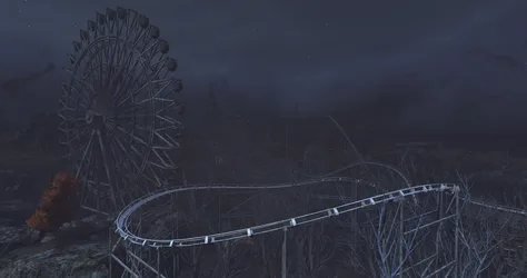 Abandoned Ferris Wheel Under Starlit Skies - free space wallpaper 4096×2160