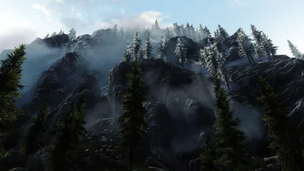 Misty Mountain Forest at Dawn - free landscapes wallpaper 2560×1440
