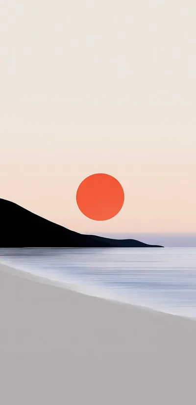 Crimson Sunset Over Silent Waters - free wallpaper 1400×2897