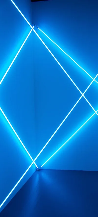 Neon Geometry: Blue Light Intersection - free space wallpaper 1080×2400