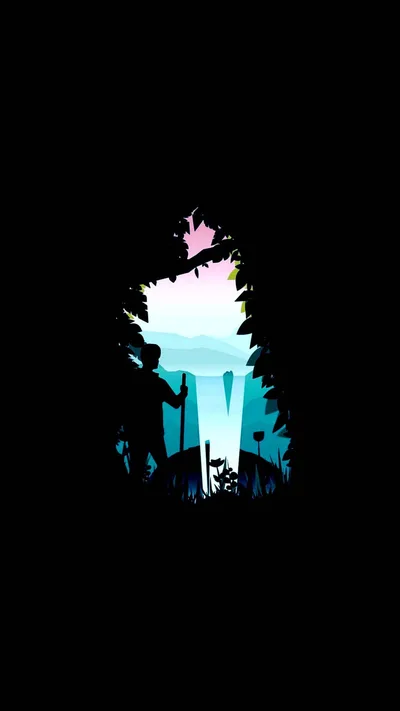 Silhouette's Garden Gate to Sky - free dark wallpaper 1080×1920