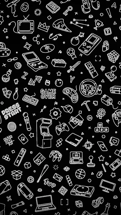 Retro Gaming Dreams in Monochrome - free gaming wallpaper 800×1422