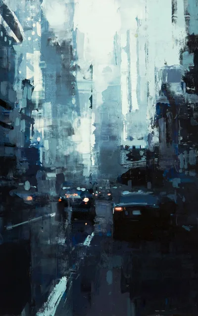 Urban Twilight: Rainy City Streets - free wallpaper 1350×2160