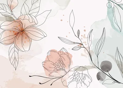 Delicate Botanical Garden in Soft Pastels - free art & design wallpaper 2400×1714