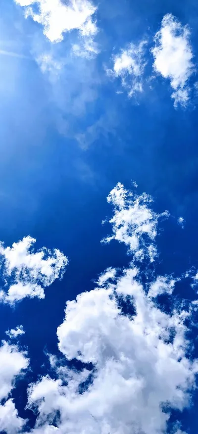 Azure Skies with Billowing Clouds - free landscapes wallpaper 800×1754