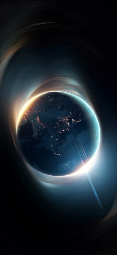 Earth's Luminous Night: A Cosmic Vision - free space wallpaper 3515×7680