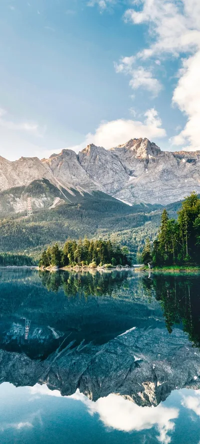 Alpine Lake Mirror Reflection - free landscapes wallpaper 1080×2400