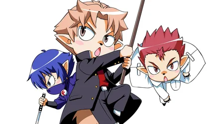 Group of Men in a School Uniform with a Sword - free cartoons & comics wallpaper 1920×1080