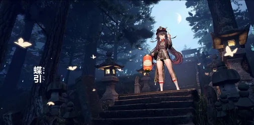 Stairs: Brown-Haired Beauty in a Shorts - free anime wallpaper 7160×3536
