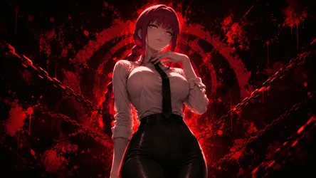 Red-Haired Girl in a Shirt - free anime wallpaper 8360×4705