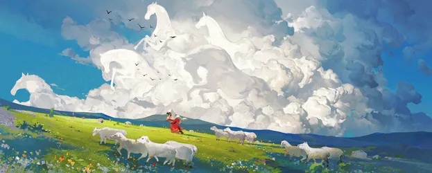Model in the Mountains - free anime wallpaper 4000×1606