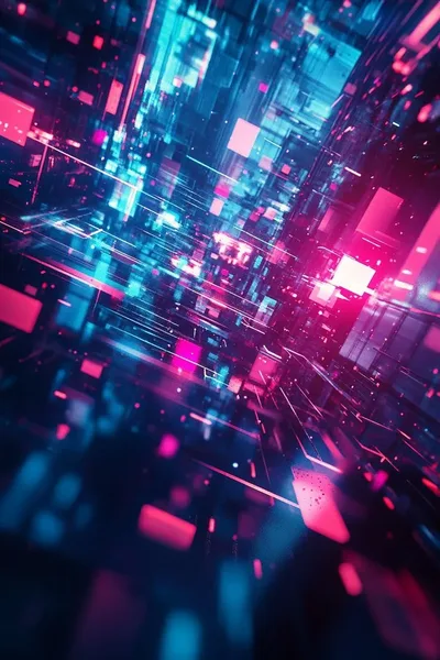 Neon City Lights at Night - free wallpaper 736×1104