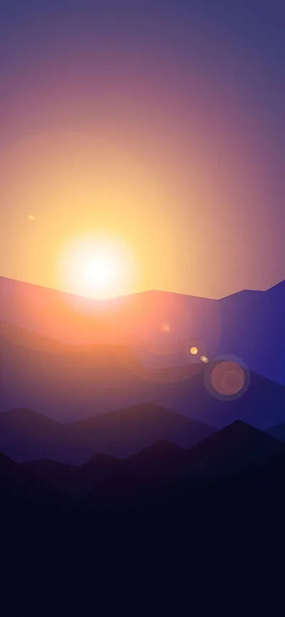 Mountain Sunrise with Golden Lens Flare - free gaming wallpaper 800×1733