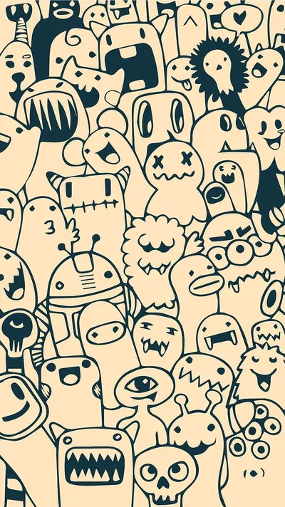 Cheerful Monsters and One-Eyed Creatures - free fantasy wallpaper 800×1423