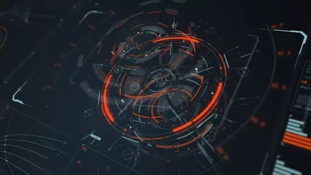 Neon Clockwork in the Void - free sci-fi wallpaper 5600×3152