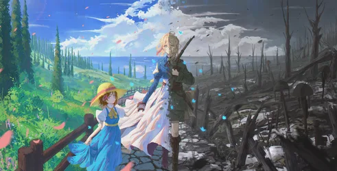 Armed Two Women in a Dress - free anime wallpaper 7231×3682