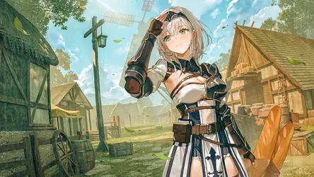 Grey-Haired Muse in Armor - free anime wallpaper 3840×2160