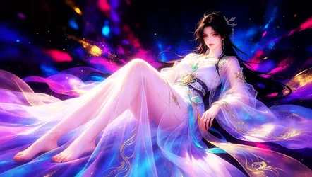 Black-Haired Beauty in a Dress - free anime wallpaper 3858×2182