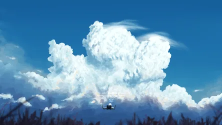 Clouds and Sky in the Grass - free landscapes wallpaper 2560×1440