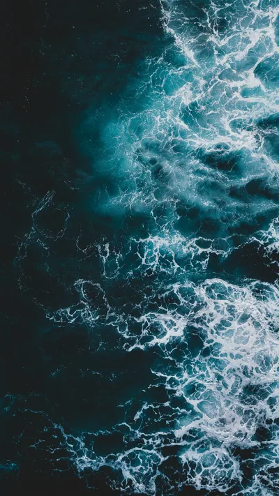 Turquoise Waves Breaking on Shore - free dark wallpaper 2246×3992