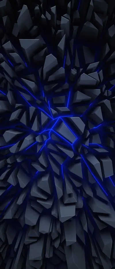 Fractured Crystal Glow - free minimalist wallpaper 686×1600