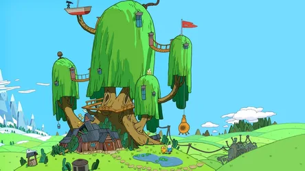 Whimsical Treehouse Adventure Under Blue Skies - free architecture wallpaper 2560×1440