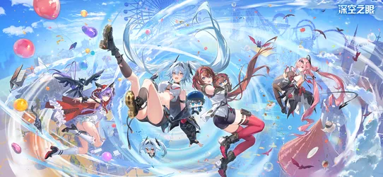 Purple-Haired Group of Women in a Dress - free anime wallpaper 2340×1080