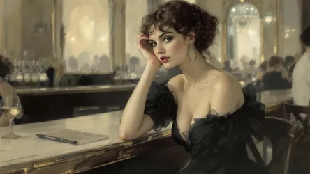 Brown-Haired Lady in a Dress - free wallpaper 4095×2304